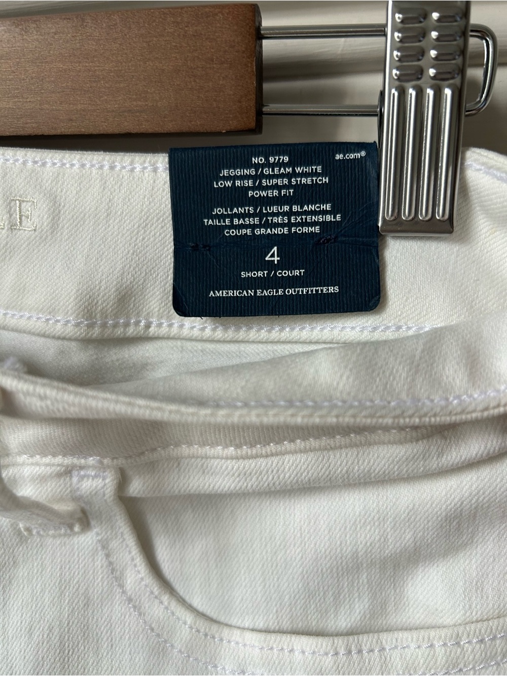 American Eagle Outfitters White Super Stretch Jegging Pants 4 Short Low Rise - Picture 8 of 13